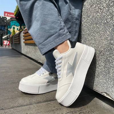 Zapatilla Mujer New Rayo Silver