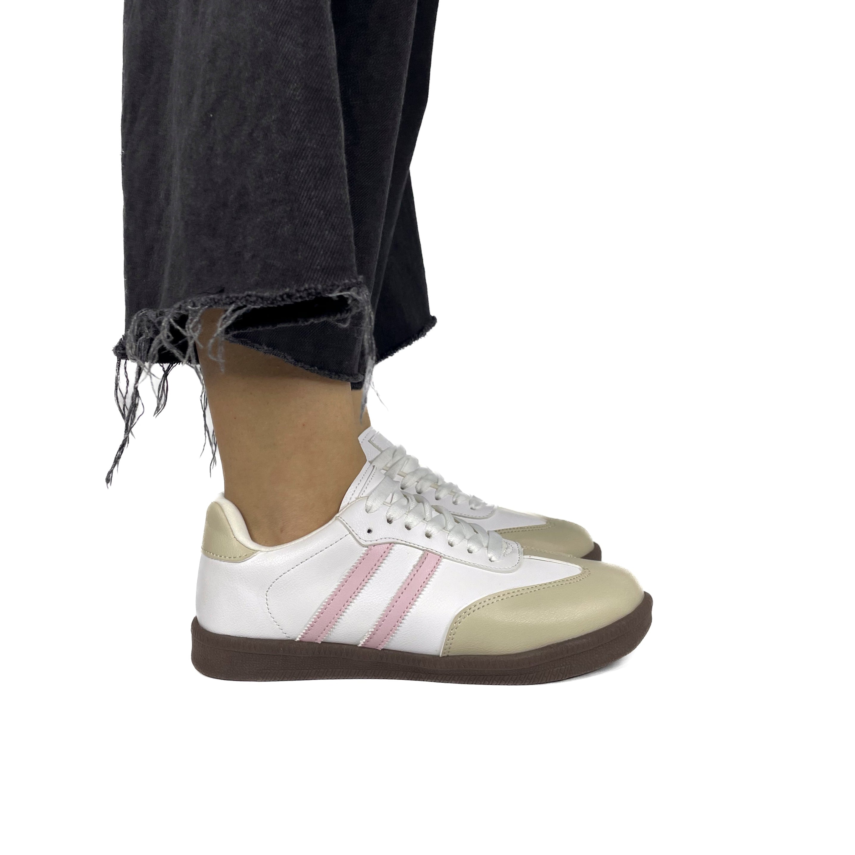 Zapatilla Mujer Mambito White And Pink MD