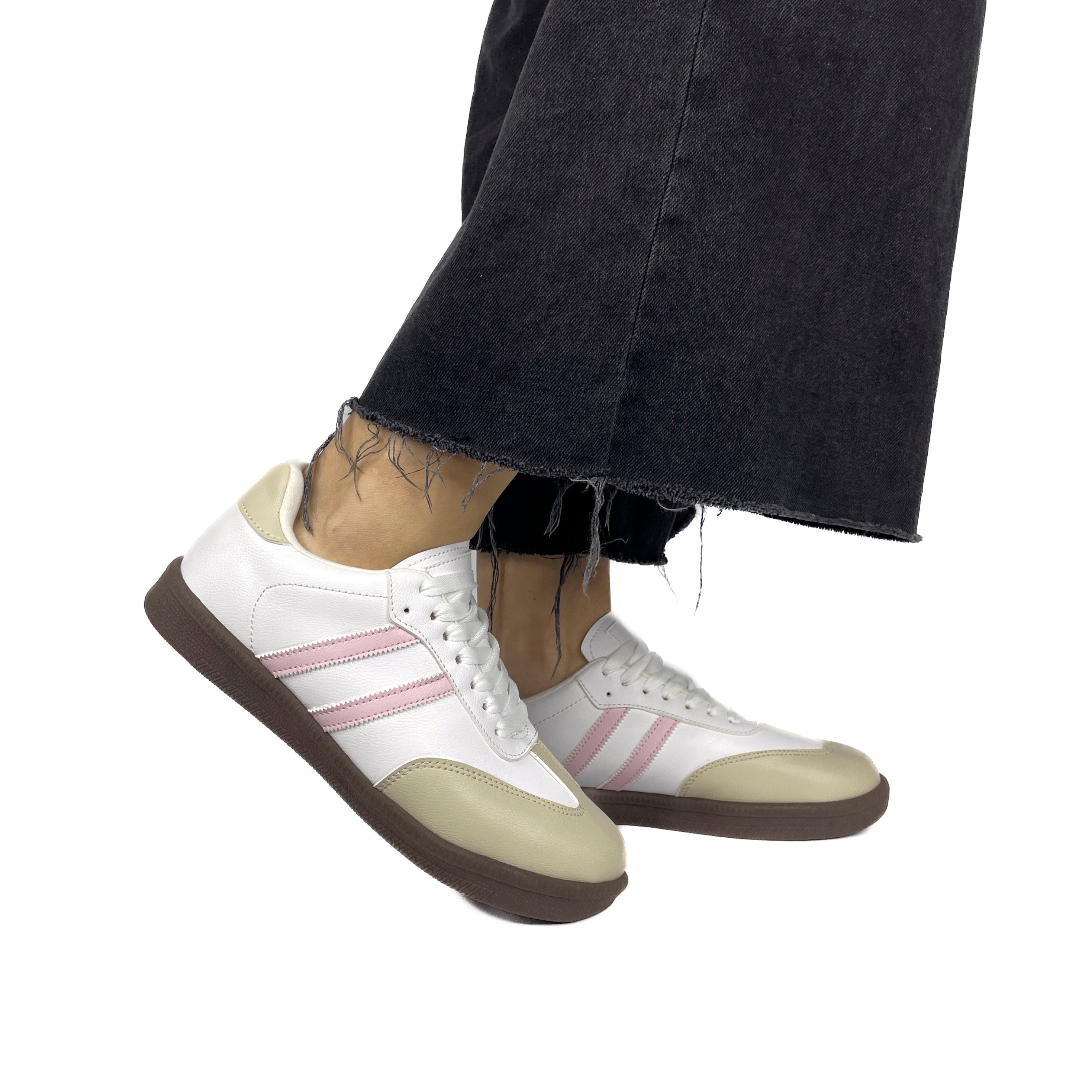 Zapatilla Mujer Mambito White And Pink MD