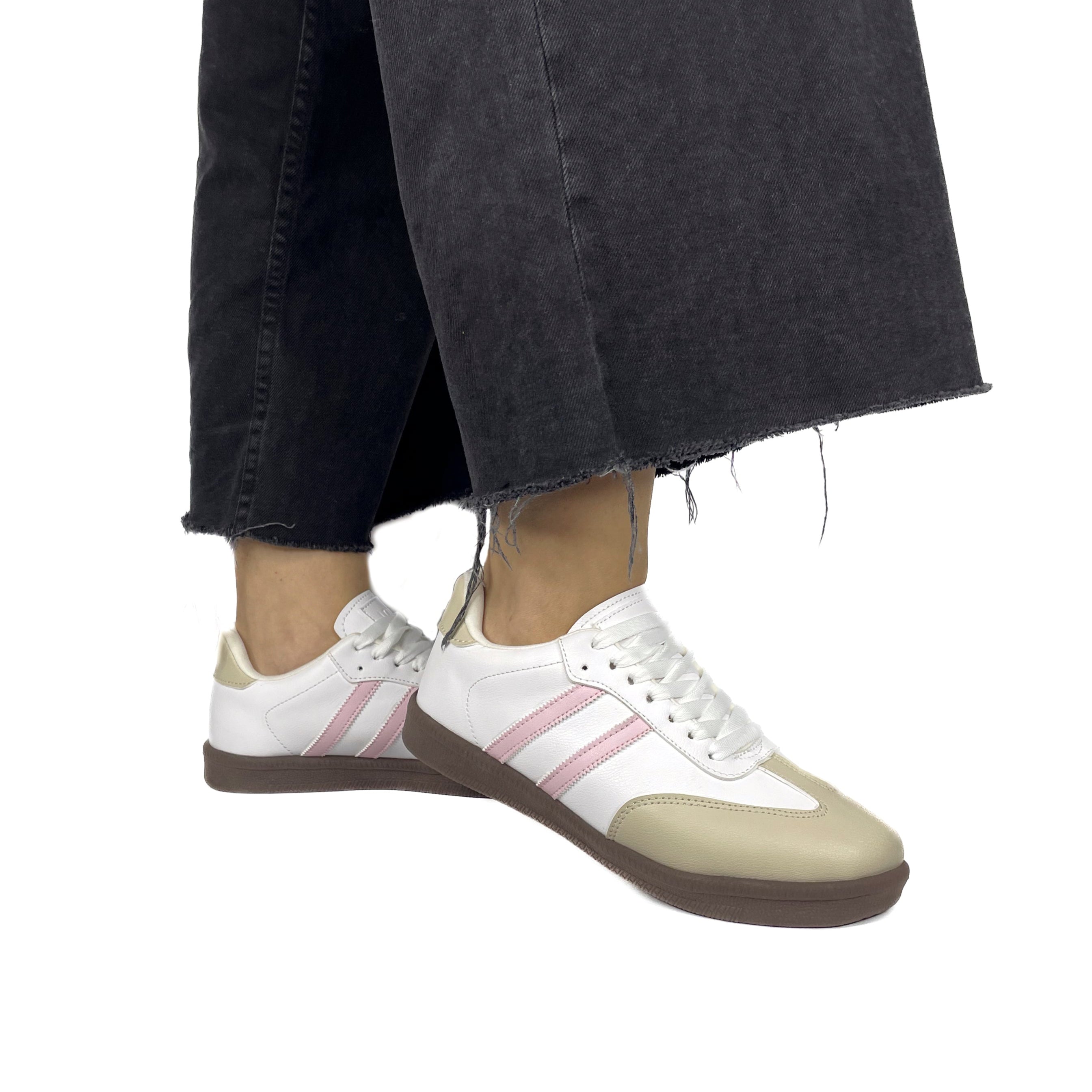 Zapatilla Mujer Mambito White And Pink MD