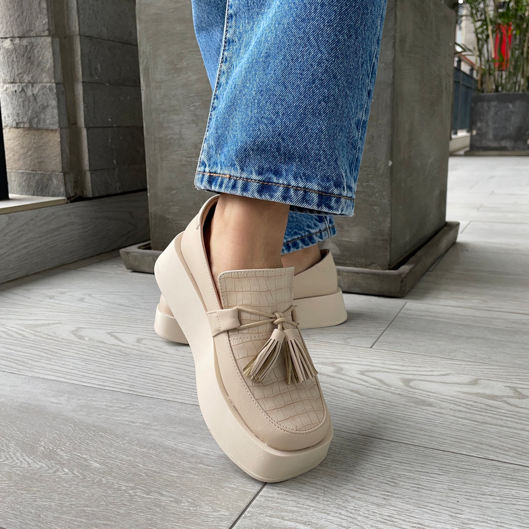 Mocasines Mujer Gilda Beige