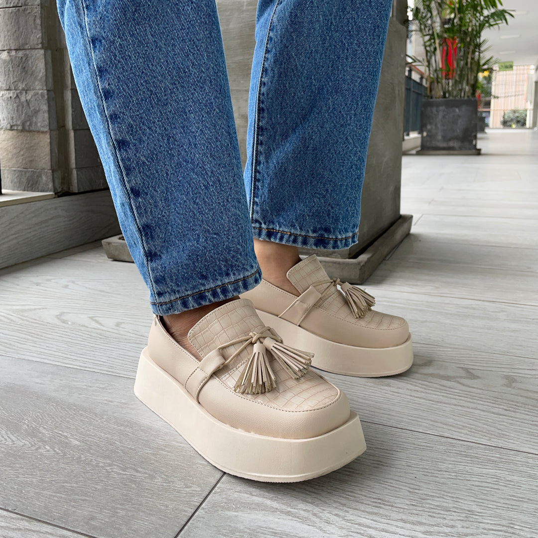 Mocasines Mujer Gilda Beige