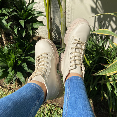 Botin mujer Army Beige