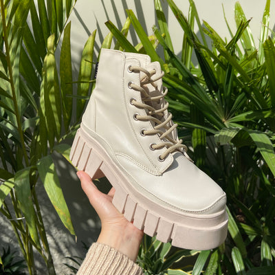 Botin mujer Army Beige